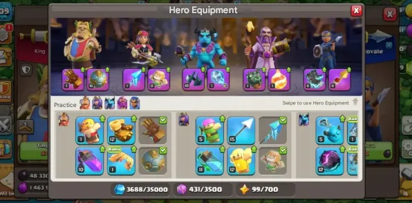 COC208 Maxed TH13 Semi Max Heroes & 649 Gems 